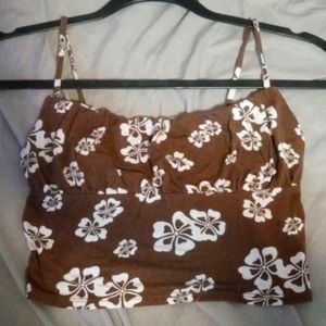 Brown and white Top.